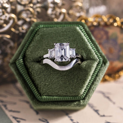 Marquise Shaped Three Stone Lab Grown Diamond Engagement Ring