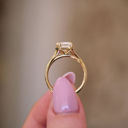 Marquise Shaped Three Stone Lab Grown Diamond Engagement Ring