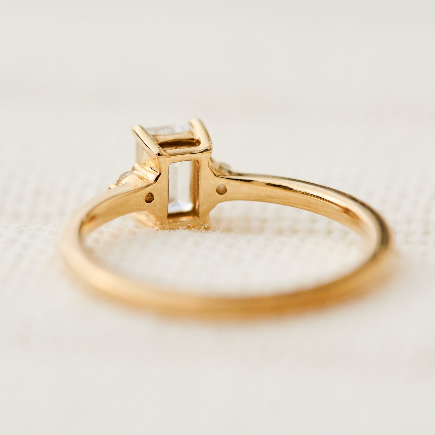 Marquise Shaped Three Stone Lab Grown Diamond Engagement Ring