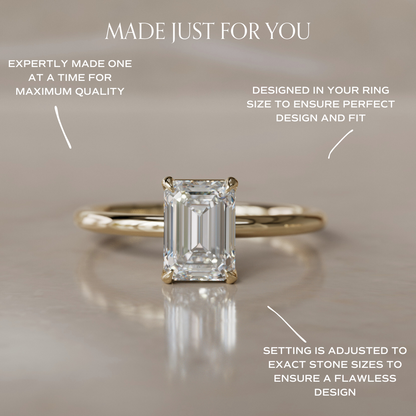 Marquise Shaped Three Stone Lab Grown Diamond Engagement Ring