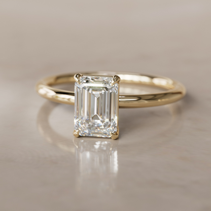 Marquise Shaped Three Stone Lab Grown Diamond Engagement Ring