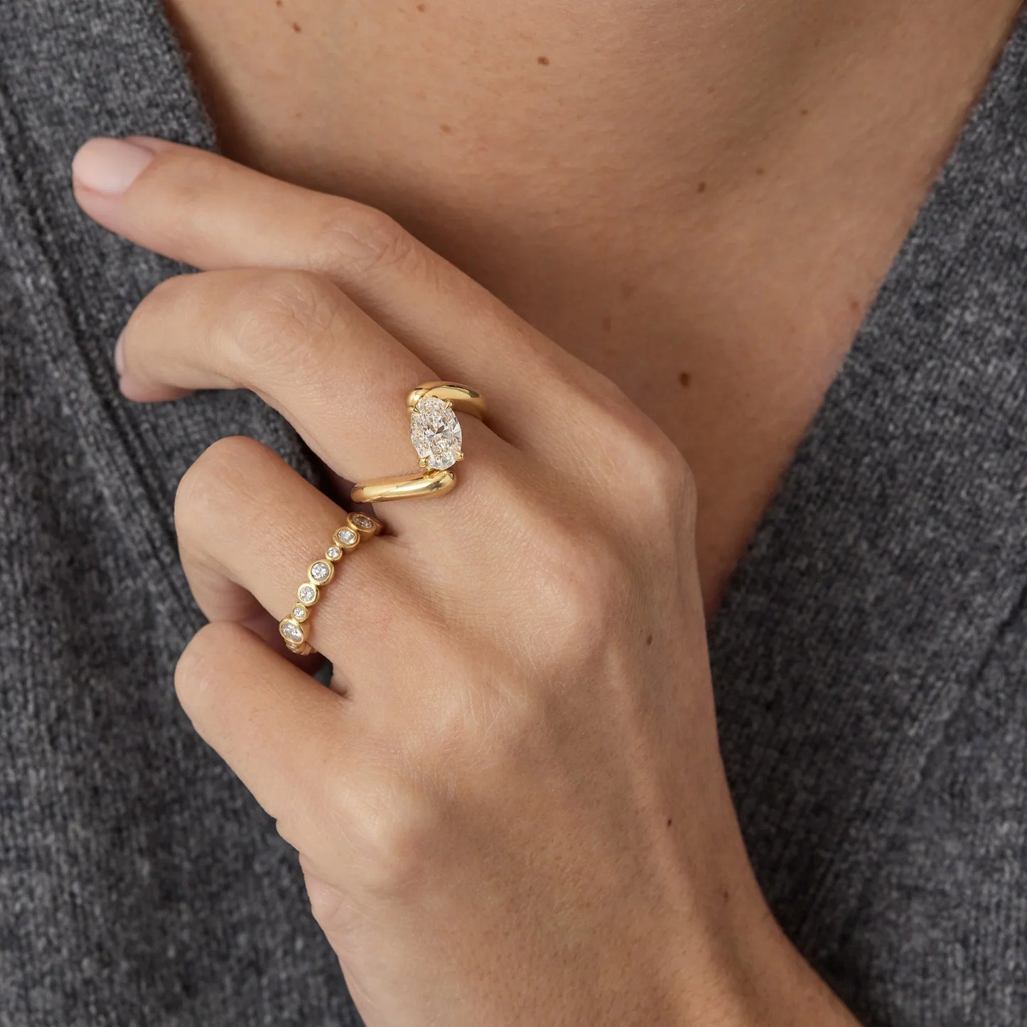 Timeless 0.3 TCW Round Stones Bezel Full Eternity Moissanite Diamond Wedding Band