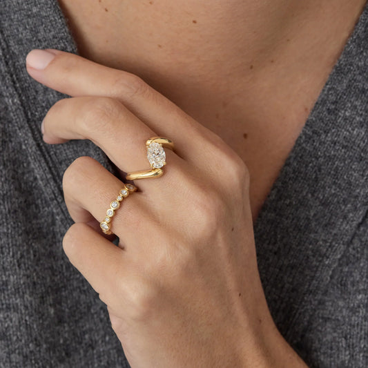 Timeless 0.3 TCW Round Stones Bezel Full Eternity Moissanite Diamond Wedding Band