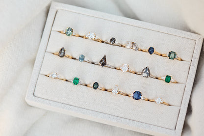 Marquise Shaped Three Stone Lab Grown Diamond Engagement Ring