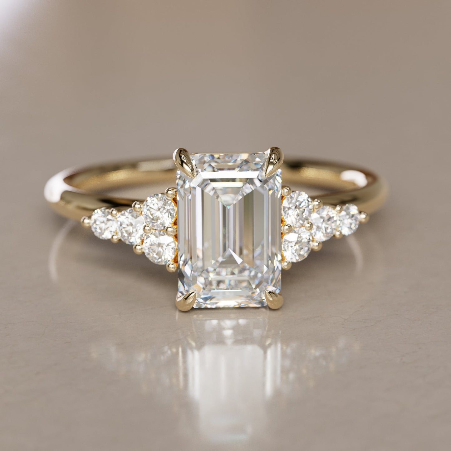 Marquise Shaped Three Stone Lab Grown Diamond Engagement Ring