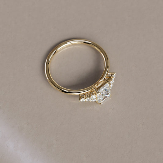 Marquise Shaped Three Stone Lab Grown Diamond Engagement Ring