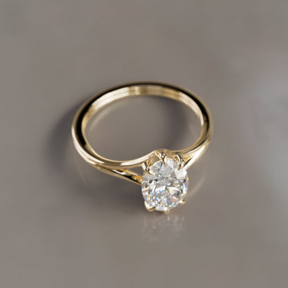 Marquise Shaped Three Stone Lab Grown Diamond Engagement Ring