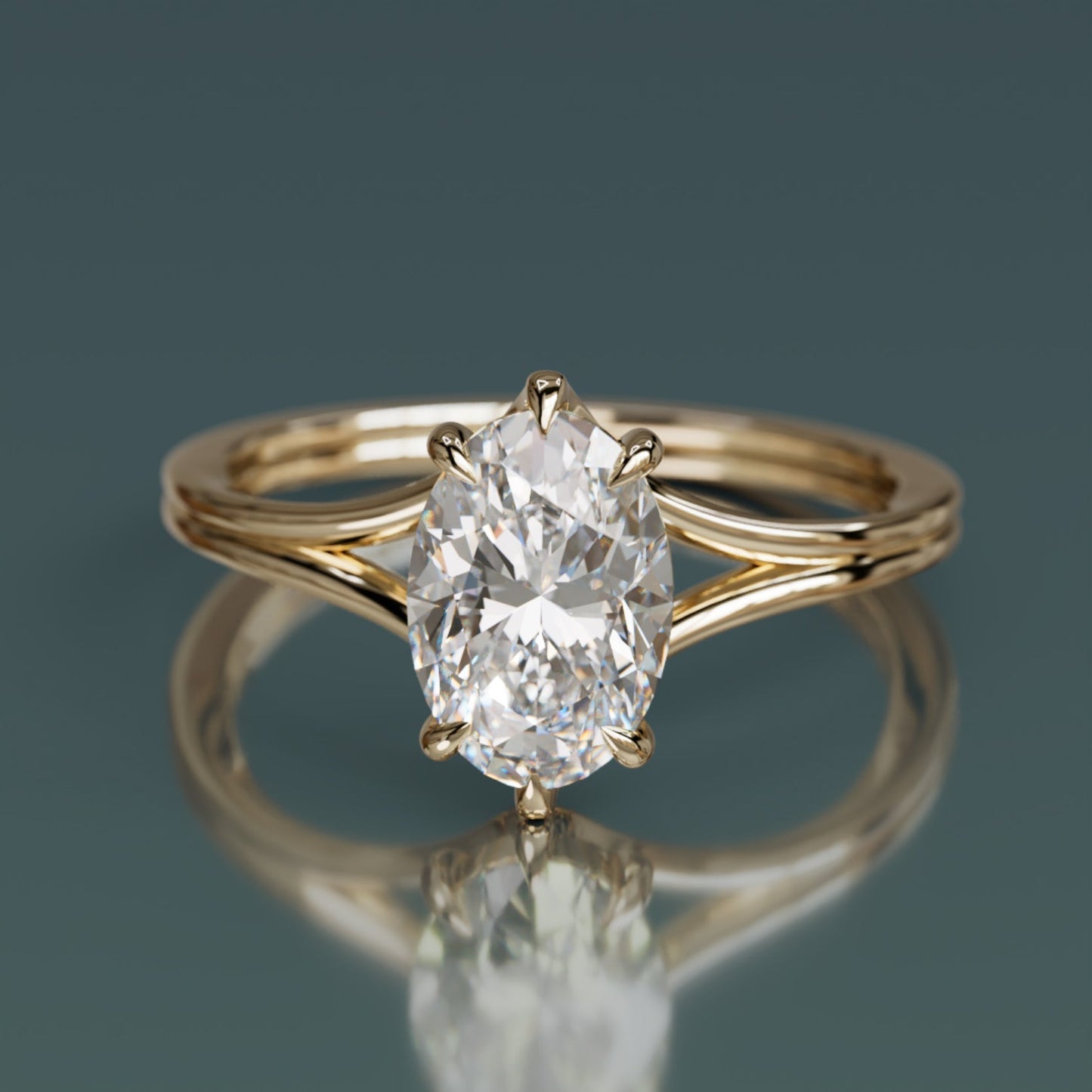 Marquise Shaped Three Stone Lab Grown Diamond Engagement Ring