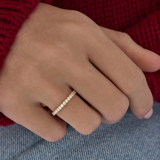 Timeless 0.25 TCW Round Stones Full Eternity Moissanite Diamond Wedding Band