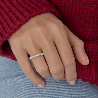 Timeless 0.2 TCW Round Stones Full Eternity Moissanite Diamond Wedding Band