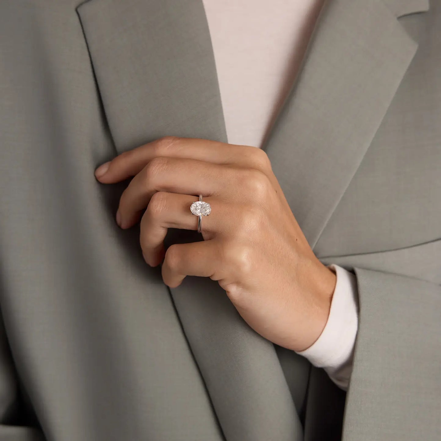 Timeless 2 CT Oval Cut Solitaire Styled Moissanite Diamond Engagement Ring