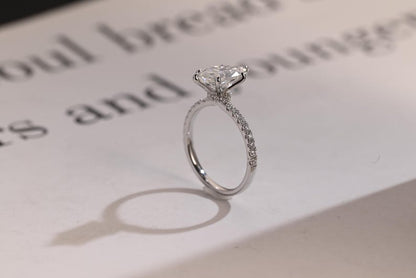 Stunning 1.0 - 2.0 CT Marquise Moissanite Engagement Ring with Pave Design 5