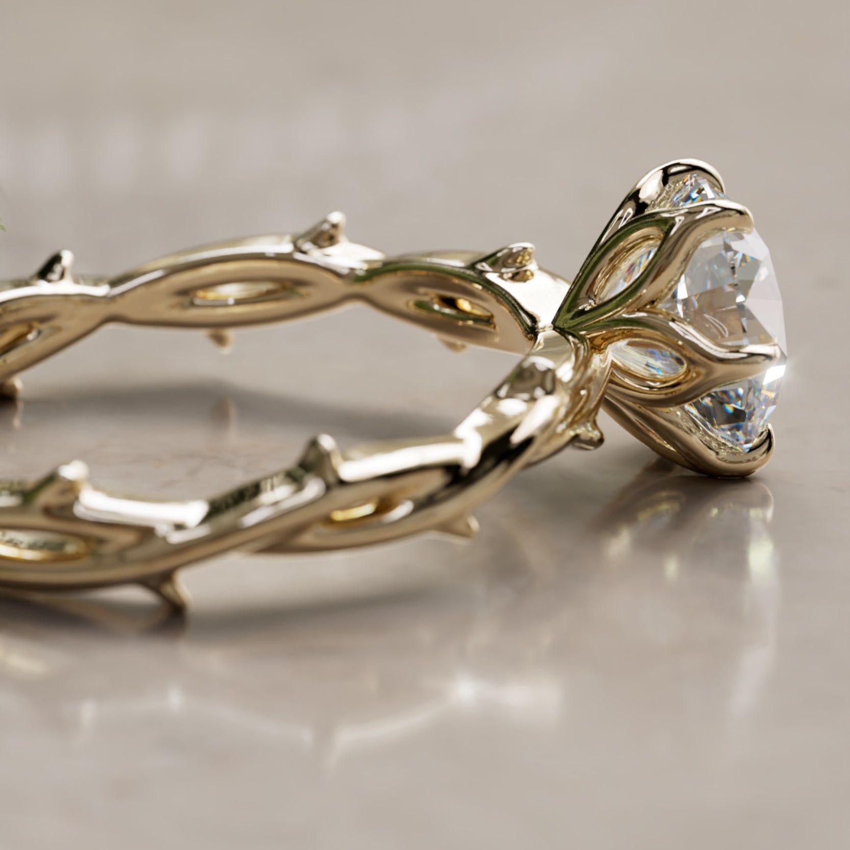 Marquise Shaped Three Stone Lab Grown Diamond Engagement Ring