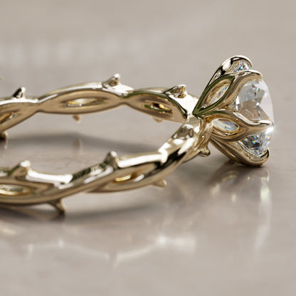 Marquise Shaped Three Stone Lab Grown Diamond Engagement Ring