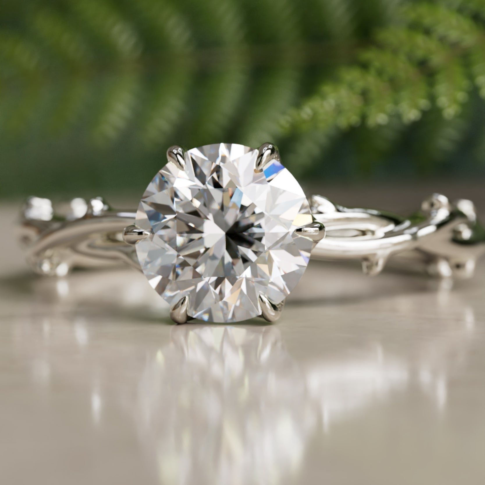 Marquise Shaped Three Stone Lab Grown Diamond Engagement Ring