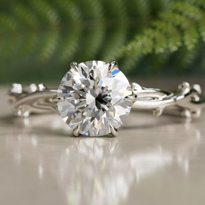 Marquise Shaped Three Stone Lab Grown Diamond Engagement Ring