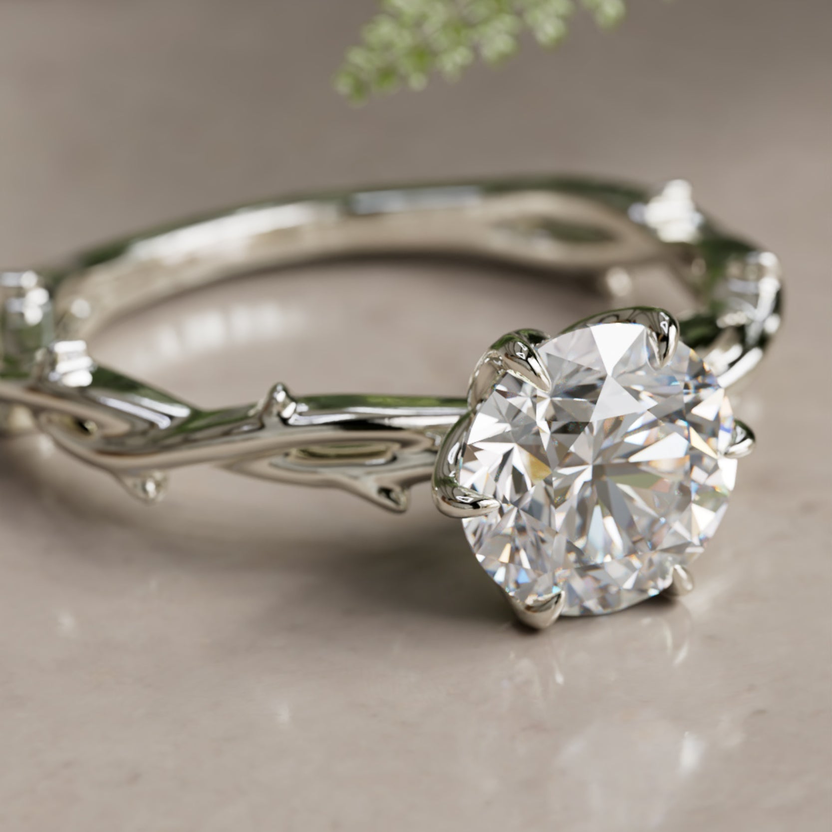 Marquise Shaped Three Stone Lab Grown Diamond Engagement Ring