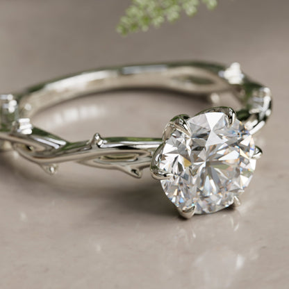 Marquise Shaped Three Stone Lab Grown Diamond Engagement Ring