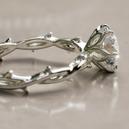 Marquise Shaped Three Stone Lab Grown Diamond Engagement Ring