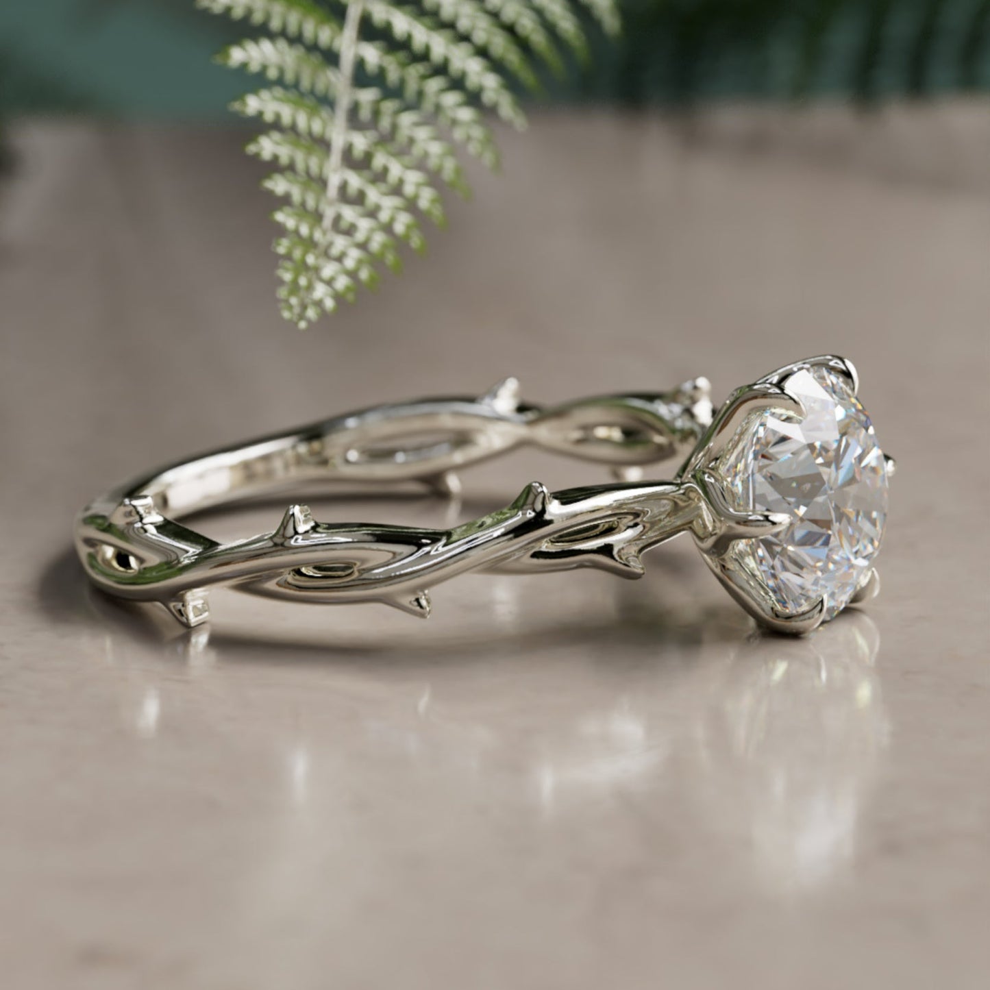 Marquise Shaped Three Stone Lab Grown Diamond Engagement Ring