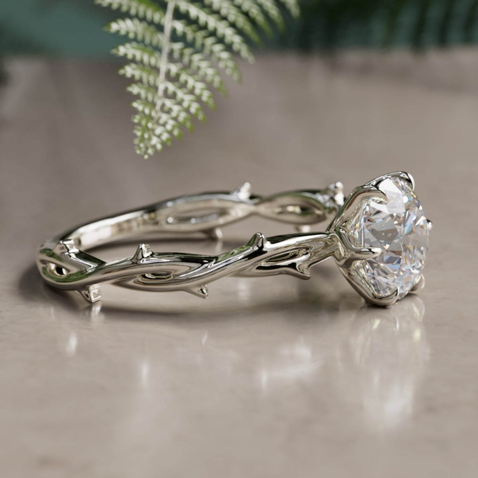 Marquise Shaped Three Stone Lab Grown Diamond Engagement Ring