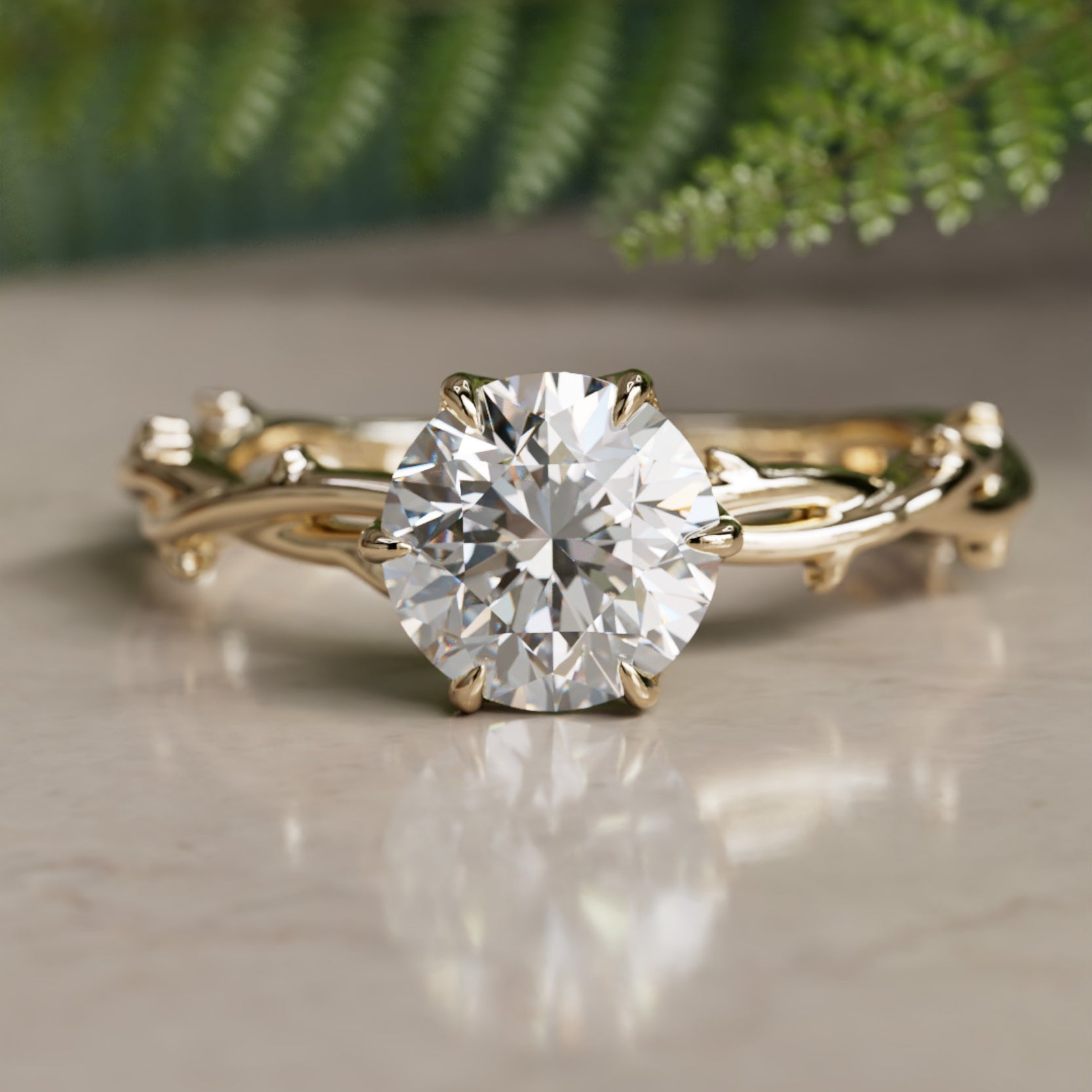 Marquise Shaped Three Stone Lab Grown Diamond Engagement Ring