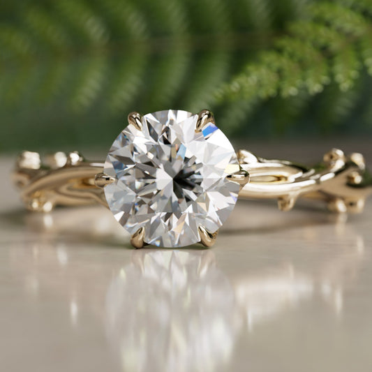 Marquise Shaped Three Stone Lab Grown Diamond Engagement Ring