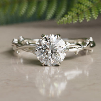 Marquise Shaped Three Stone Lab Grown Diamond Engagement Ring