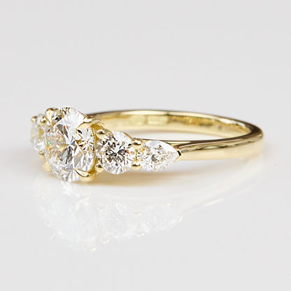 Marquise Shaped Three Stone Lab Grown Diamond Engagement Ring