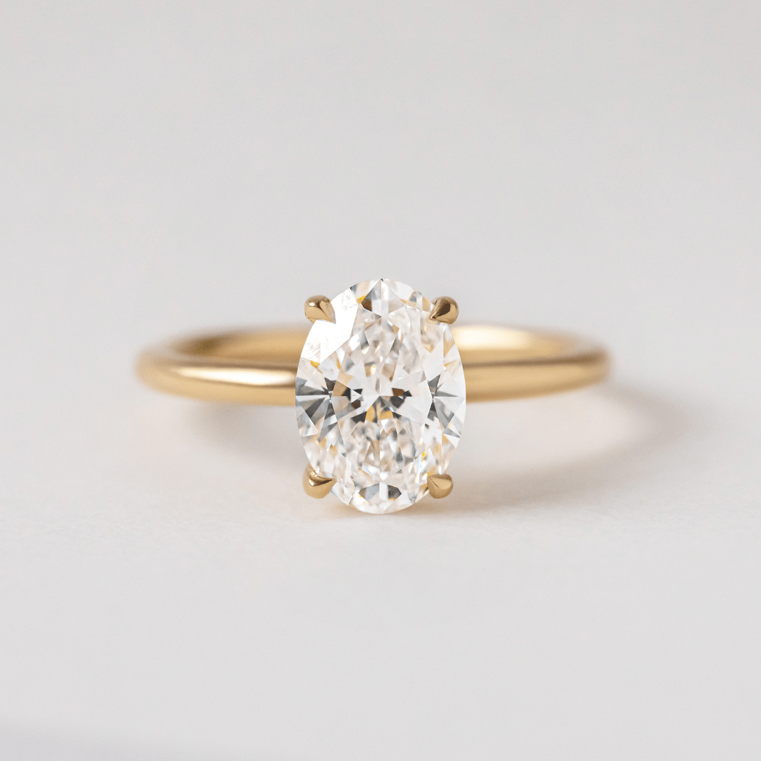 Marquise Shaped Three Stone Lab Grown Diamond Engagement Ring