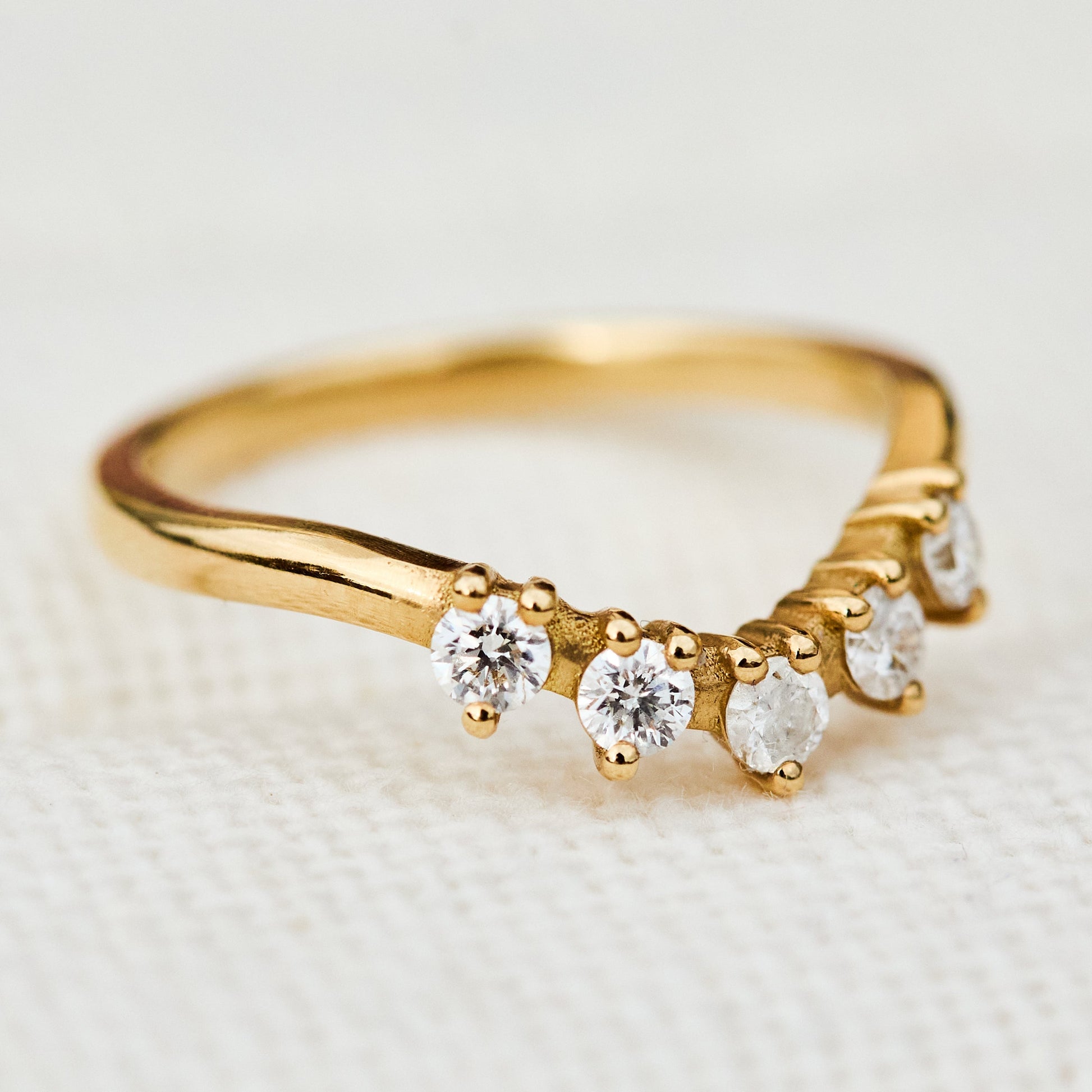 0.25 TCW Round Shaped Half Eternity Lab Grown Diamond Wedding Band