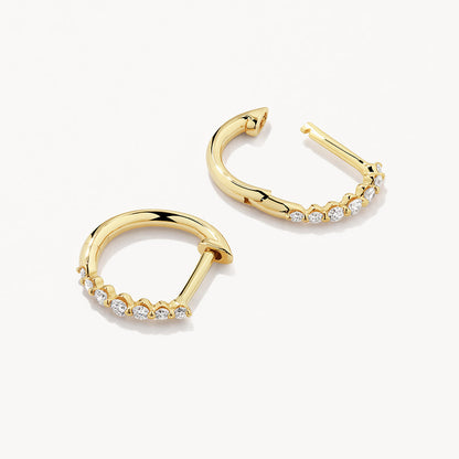 1.54 TCW Round Shaped Moissanite Hoop Earrings