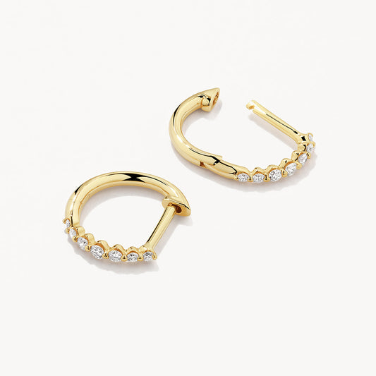 1.54 TCW Round Shaped Moissanite Hoop Earrings