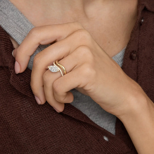 Timeless 1.41 Cut Marquise Cut Swirl Pave Styled Moissanite Diamond Engagement Ring (Only Ring)