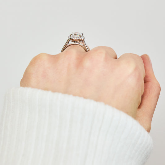 Marquise Shaped Three Stone Lab Grown Diamond Engagement Ring