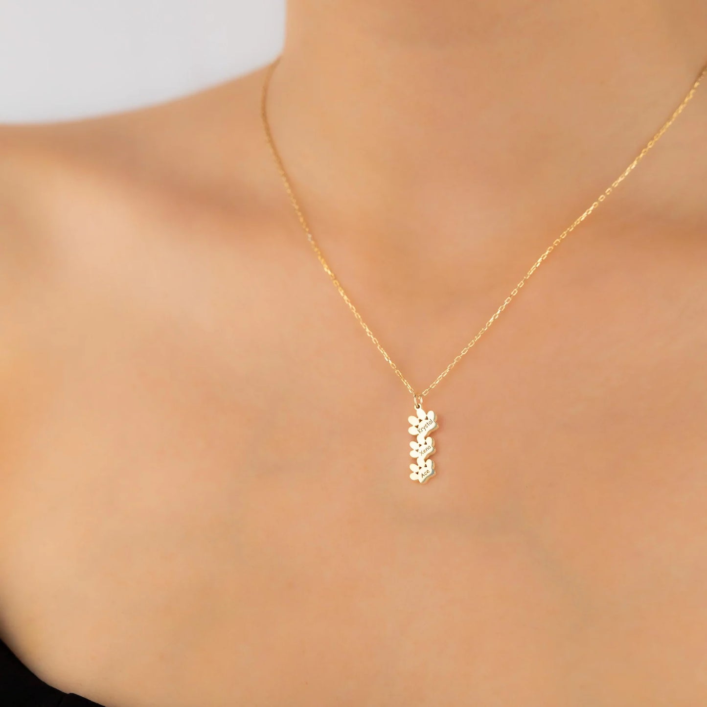 Engraved Paw Print Necklace