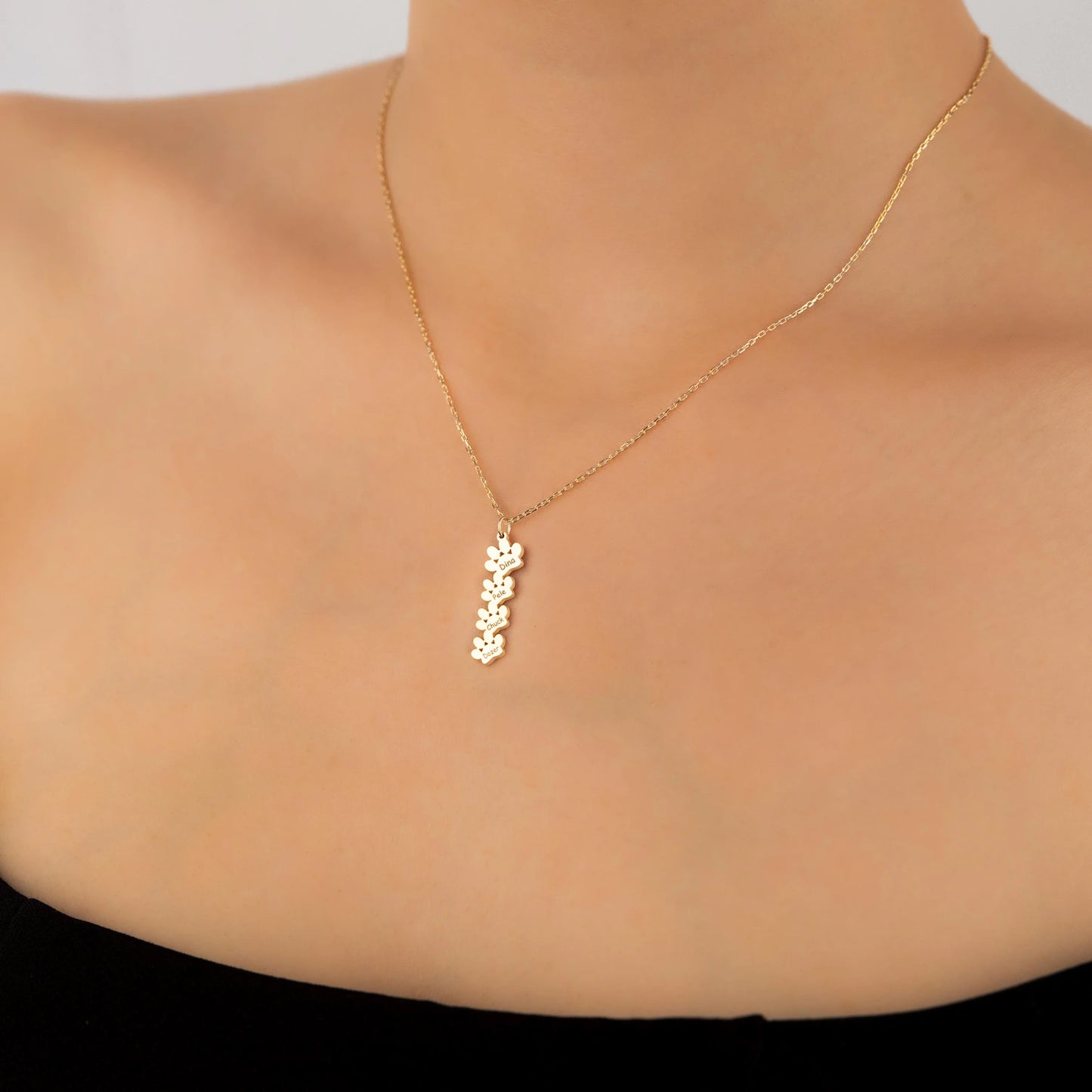 Engraved Paw Print Necklace