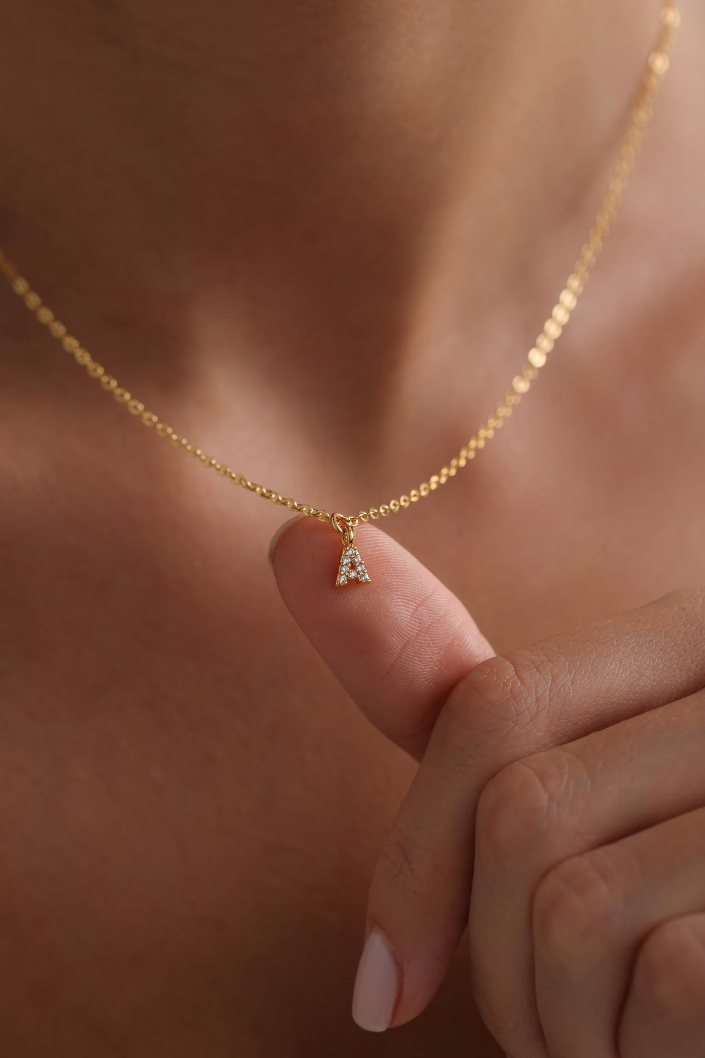 Personalized Mini Initial Pave Necklace