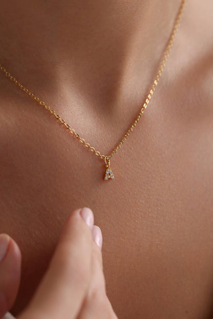 Personalized Mini Initial Pave Necklace