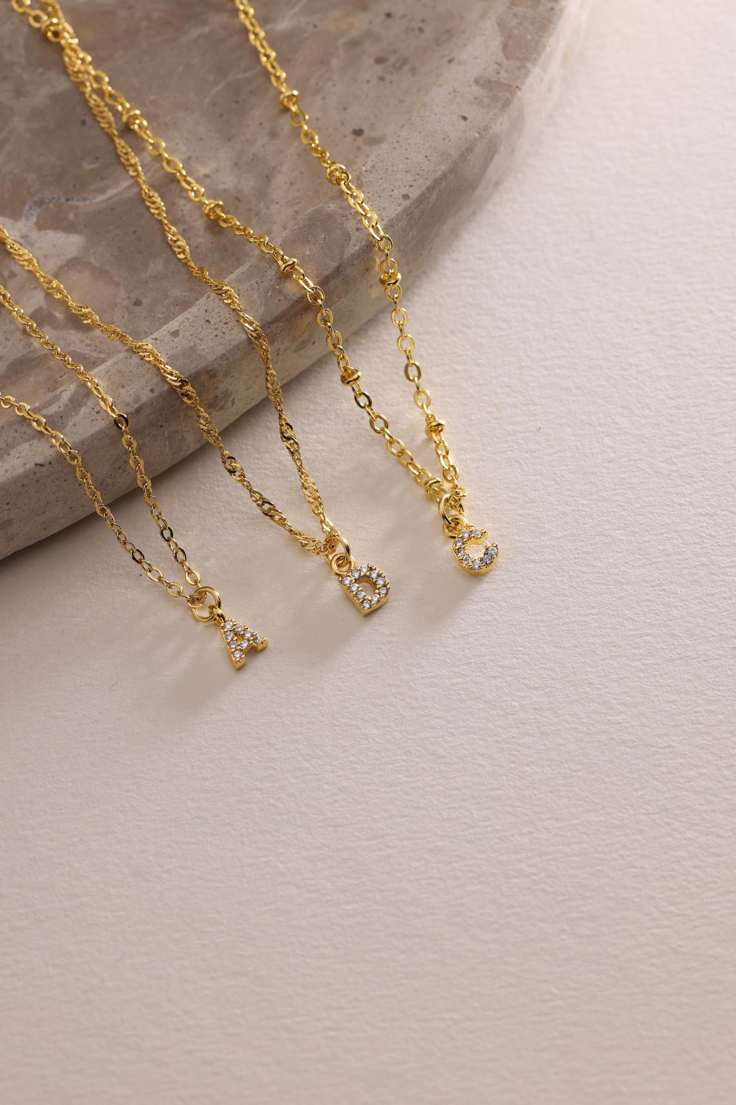 Personalized Mini Initial Pave Necklace