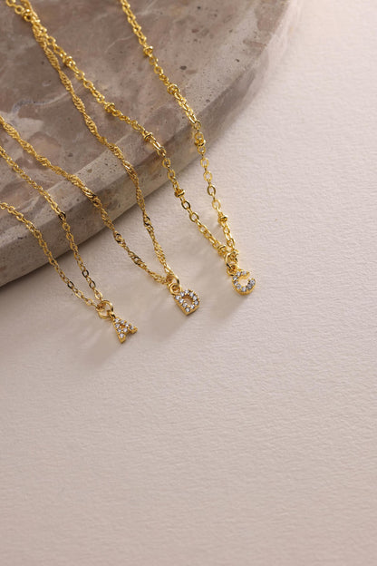 Personalized Mini Initial Pave Necklace