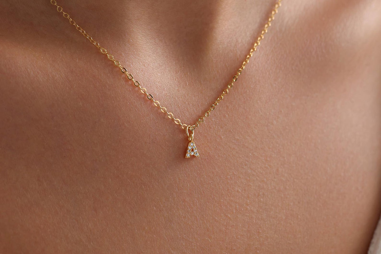 Personalized Mini Initial Pave Necklace