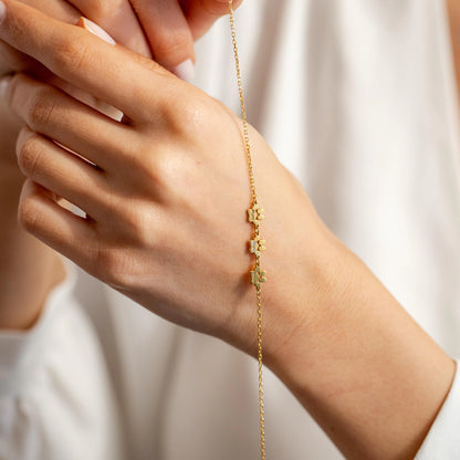 Engraved Triple Paw Print Bracelet