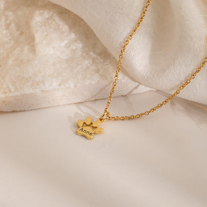 Personalized Tiny Pet Paw Necklace