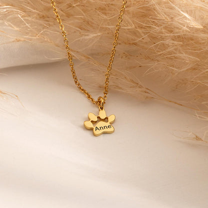 Personalized Tiny Pet Paw Necklace