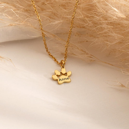 Personalized Tiny Pet Paw Necklace