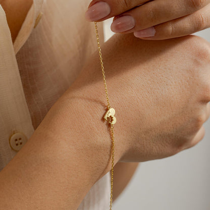 Custom Paw Print Bracelet