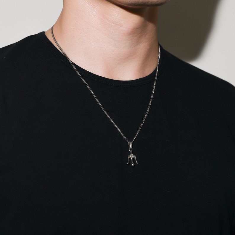 Trident Pendant Necklace For Men