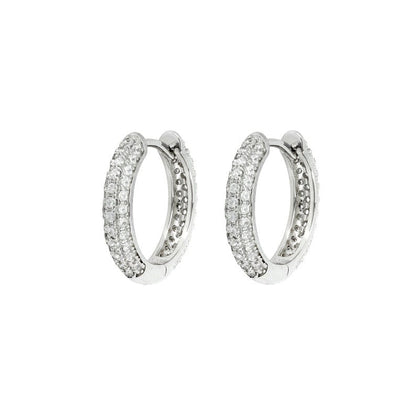 0.7 TCW Round Moissanite Pave Hoop Earrings