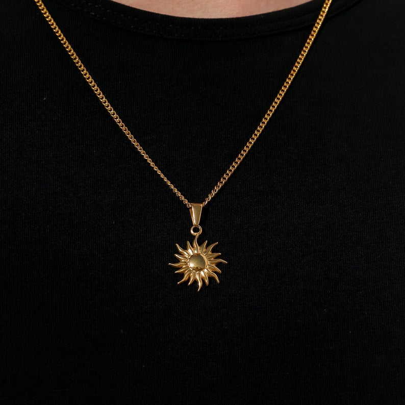 Sun Pendant Necklace For Men